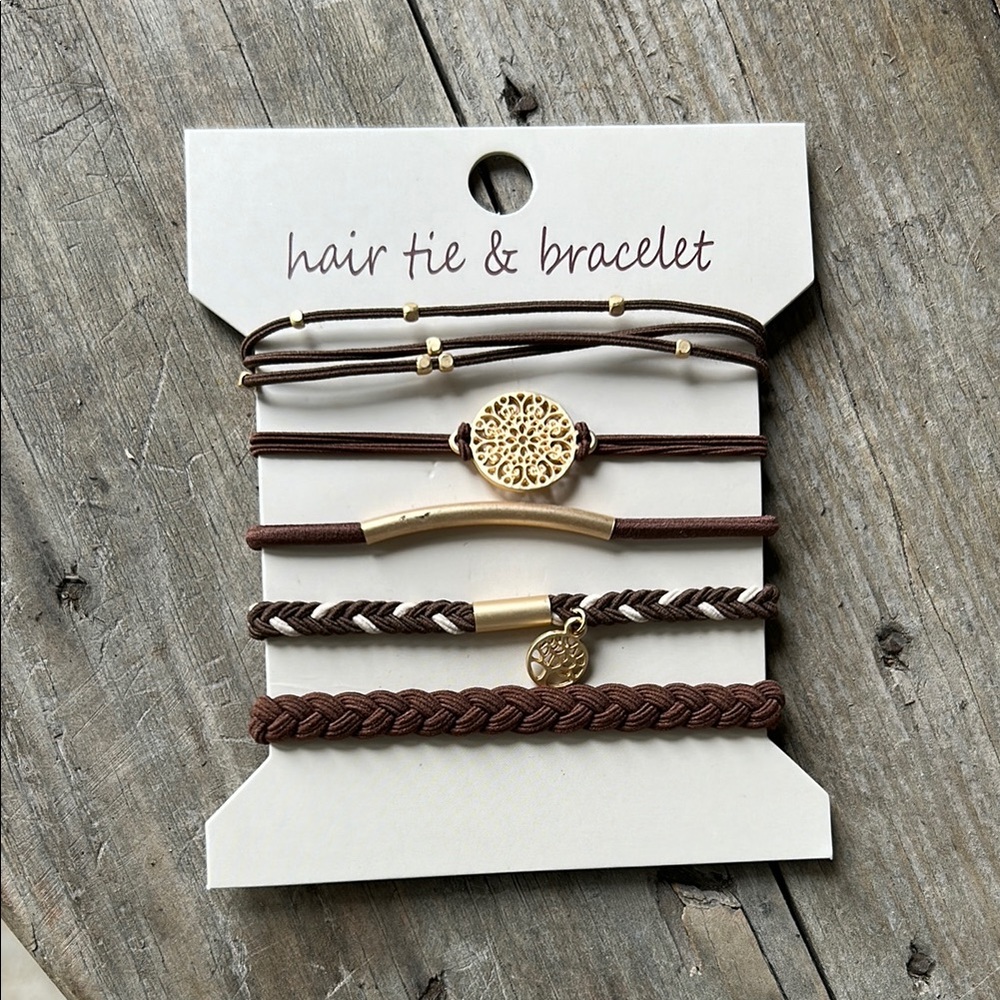 Brown and Gold Bracelet Set